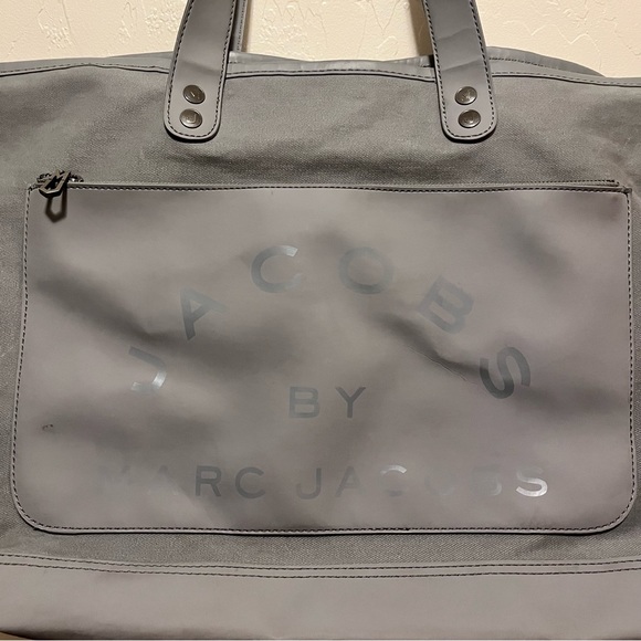 Jacobs by Marc Jacobs Grey Canvas Leather Tote - Picture 2 of 8